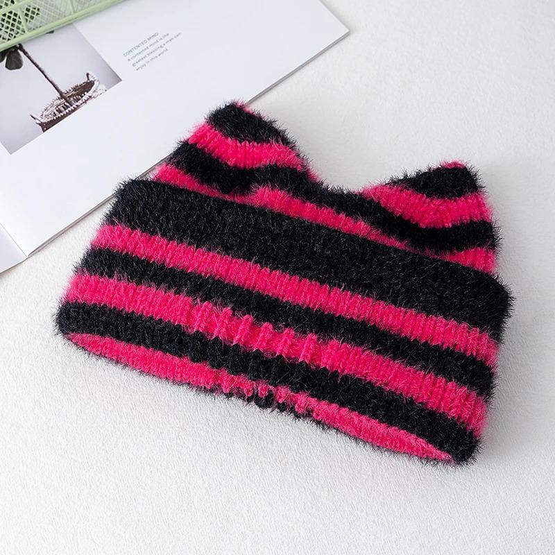 Women's Plush Winter Hat With Fluffy Ears,Cozy Cat Ear Design,Fashion Y2K Beanie For Women