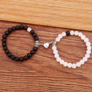 Simple Stylish Magnetic Couple Bracelet Set, Updated Craft Personalized Design, Sentimental Present for Valentine’s Day, Black Friday & Thanksgiving Shopping