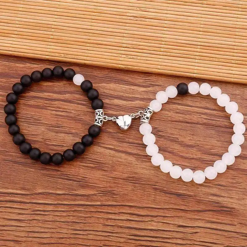 Simple Stylish Magnetic Couple Bracelet Set, Updated Craft Personalized Design, Sentimental Present for Valentine’s Day, Black Friday & Thanksgiving Shopping
