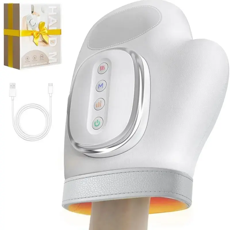 Hand Massage Device with Heat Therapy and Pressure Massage, Relieves Joint Pain, 3D Stereoscopic Pressure, Ideal for Office Workers and Gamers