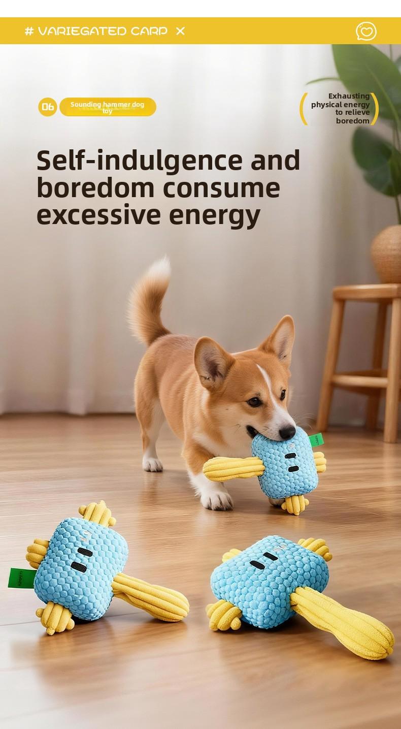 Dog Toy Whack-A-Mole Hammer Toy Chew Sound Interactive Durable Dog Toy Pet Plush Toy Wholesale