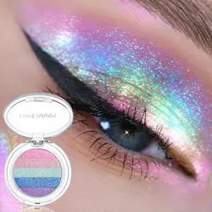 Chameleon Eyeshadow Palette, Five Shades Glitter, Long-Lasting Metallic Finish, Highlighter for Lids and Cheeks, Festival Makeup, Radiant, Glitter Eyeshadows