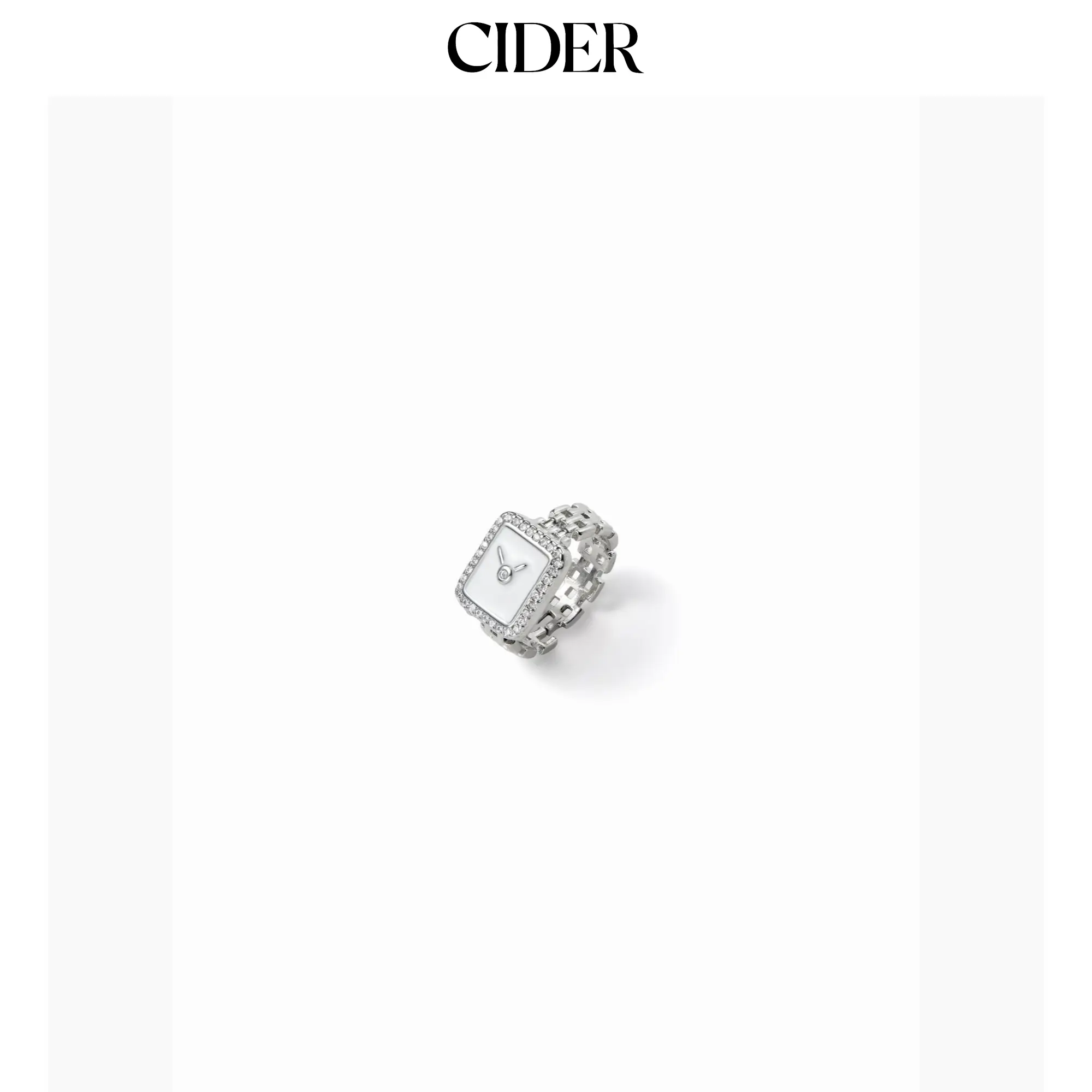 Cider CLOCK PENDANT RHINESTONE RING