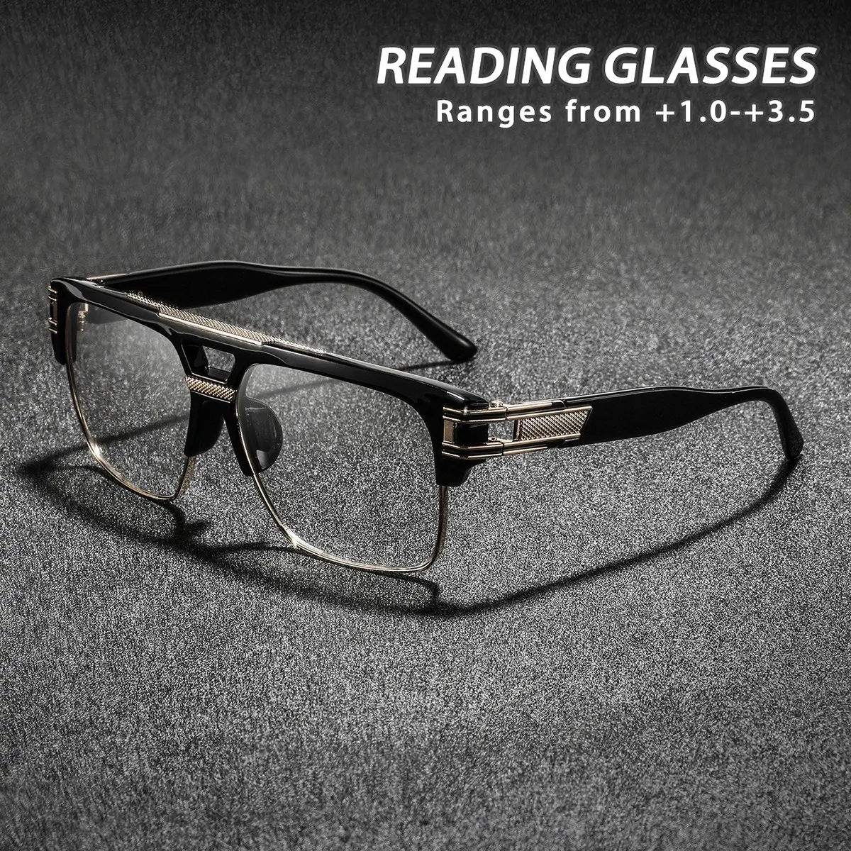 Men's Metal Plastic Combination Frame Bifocal Reading Glasses, Vintage Style, Fashionable Eyewear, Comfortable Fit, Reading Eyeglasses