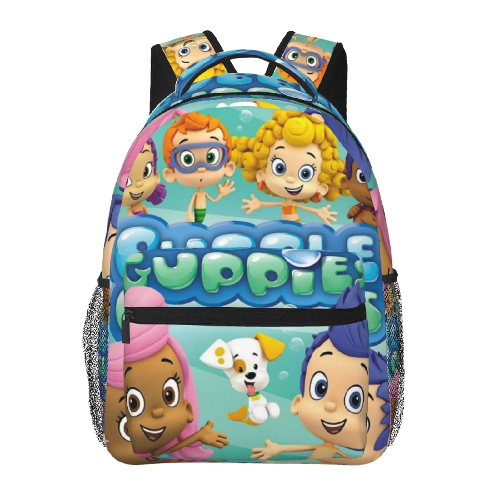 Anime Bubble Guppies Backpack, School bag Cute Girls Boys Teens Backpacks Kawaii Kids Lightweight backpack with adjustable straps Bookbag with for office travel bag
