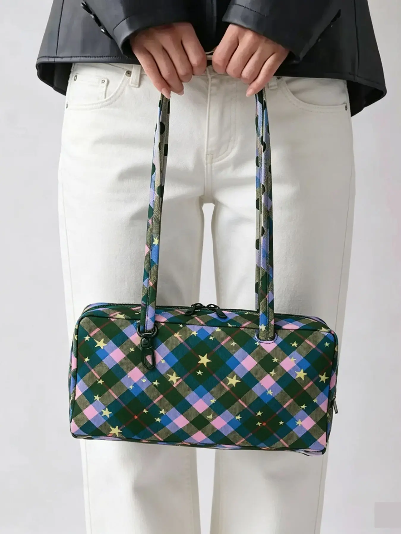 Handheld Tot Bag with Key Ring, Cute Shoulder Bag, Handbag Casual Shoulder Purse, Fashion Patterned Bag, Large Capacity, Suitable for Outdoor Travel and Daily Shopping