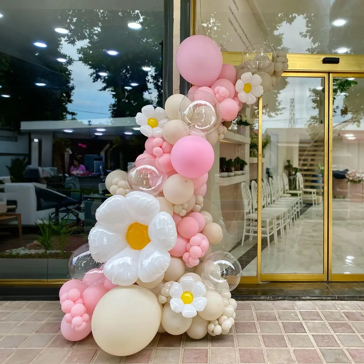 145 Piece Daisy Sunflower Theme Balloon Arch Kit, Latex Balloons, Wedding Birthday Baby Shower Party Decorations