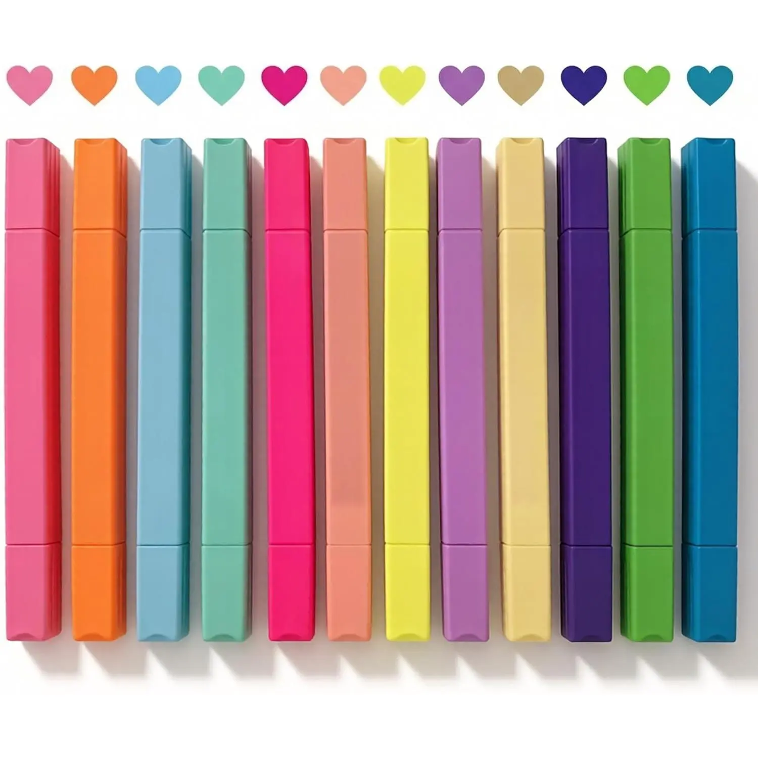 12 count  Tip Highlighters, Pastel highlighters Quick Dry, Aesthetic Cute Markers, for Journaling Accessories School Supplies and Nurse Office (Macaron)