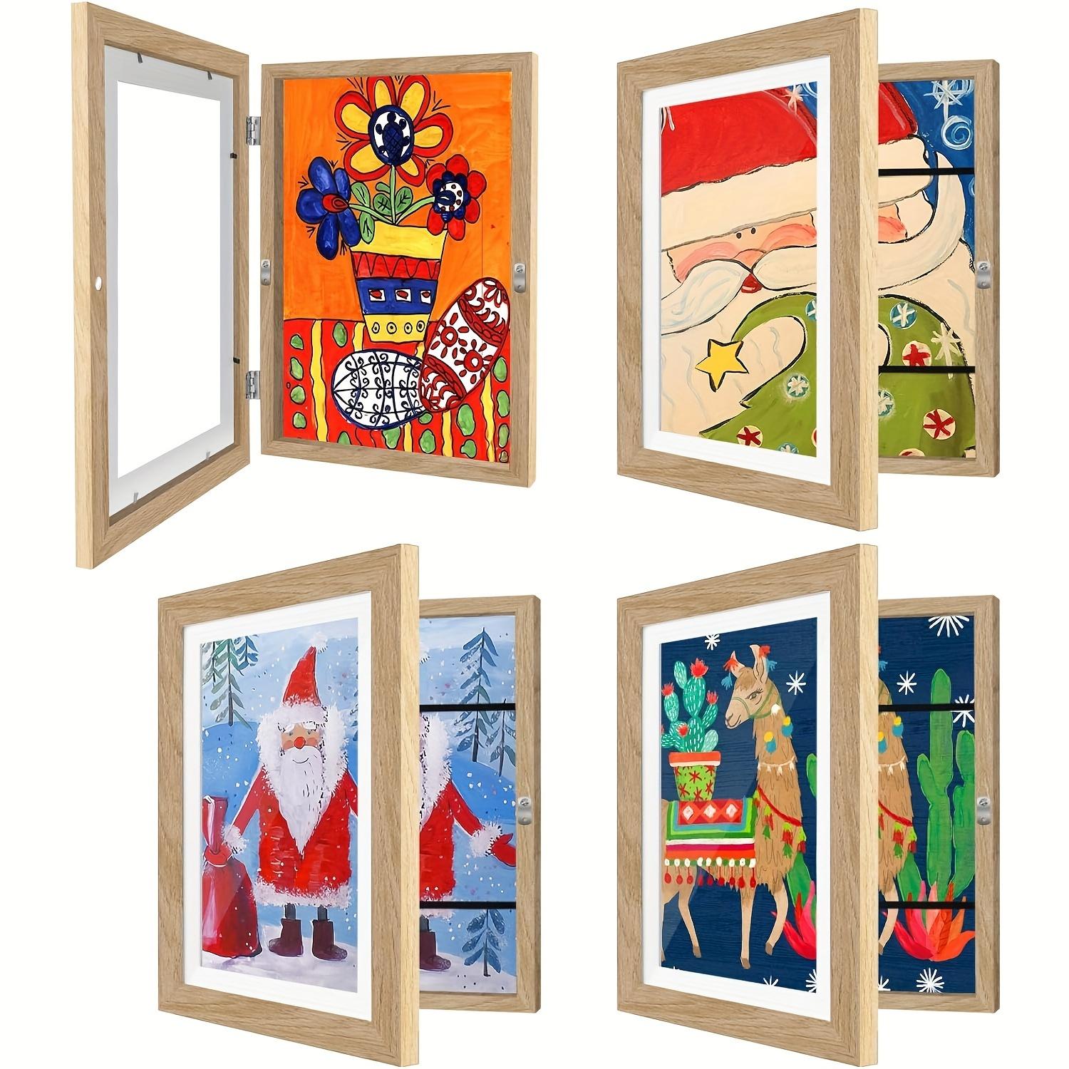 4pcs Changeable 8.5x11 Art Frames, Kid Art Picture Frame, Childrens Art Frames with Storage, Youngsters Art Frames Changeable, Artwork Frames for Youngsters Art, Front Opening Picture Display Frames