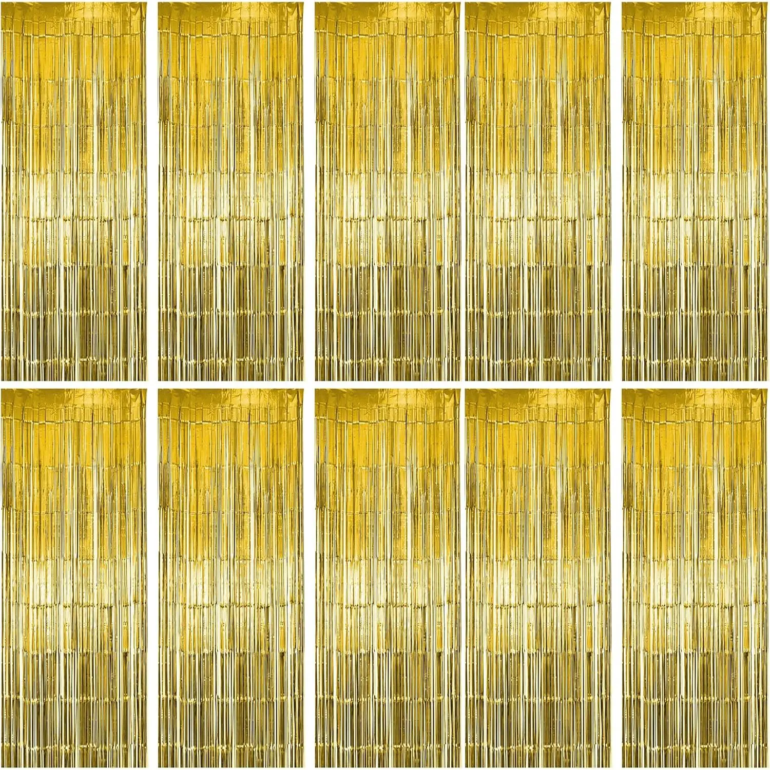 10 Pack Gold Fringe Curtain Party Backdrop, Gold Tinsel Backdrop, Decoration Supplies for Birthday, Holidays, Parties & Morefidget toys
