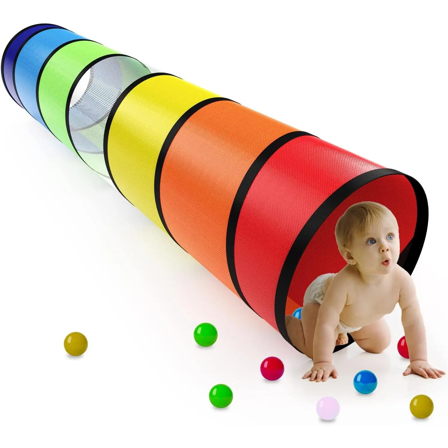 Kids Play Tunnel for Toddlers 1-3 Colorful Pop Up Baby Tunnel for Kids to Crawl Through 6 Foot with Breathable Mesh Collapsible Toddler Toys Gift for Children Backyard Playsetfidget toys