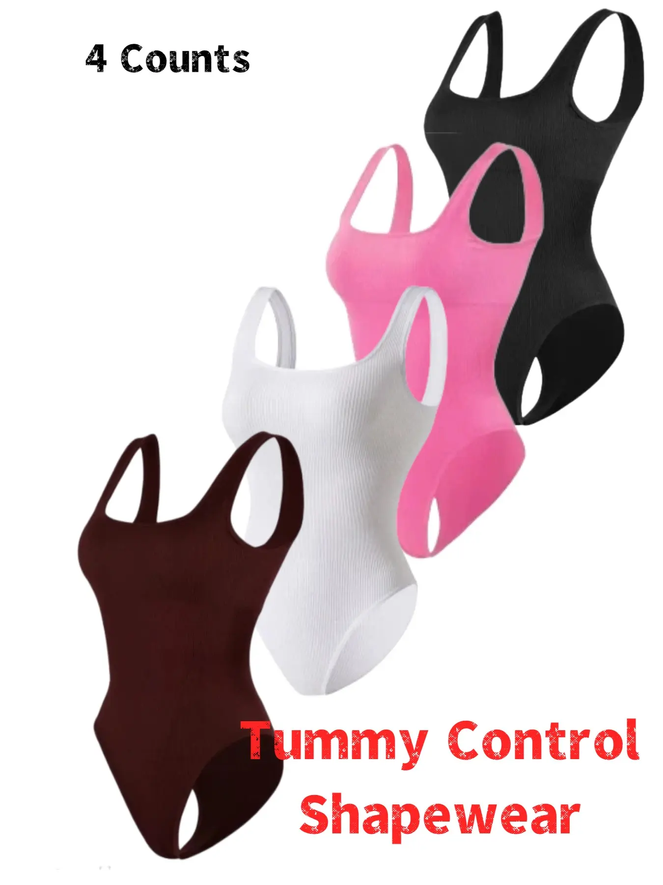 Women's Square Neck Ribbed Crop Top, Slimming Bodysuit, Tummy Control Sleeveless Shapewear, Waist Cincher Shapewear, Kardashian Style, All Seasons Wear