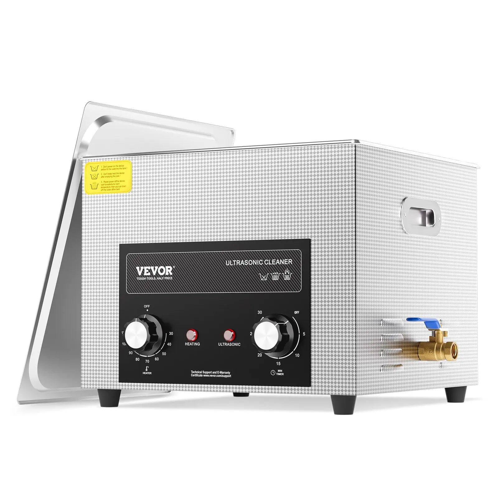 【Summerfinds】VEVOR 15L Ultrasonic Cleaner with Heater Timer Basket, Professional Digital Sonic Cavitation Machine, 360W Cleaning Machine for Lab Tools, Metal Parts, Carburetor, Brass, Auto Parts, Engine Parts