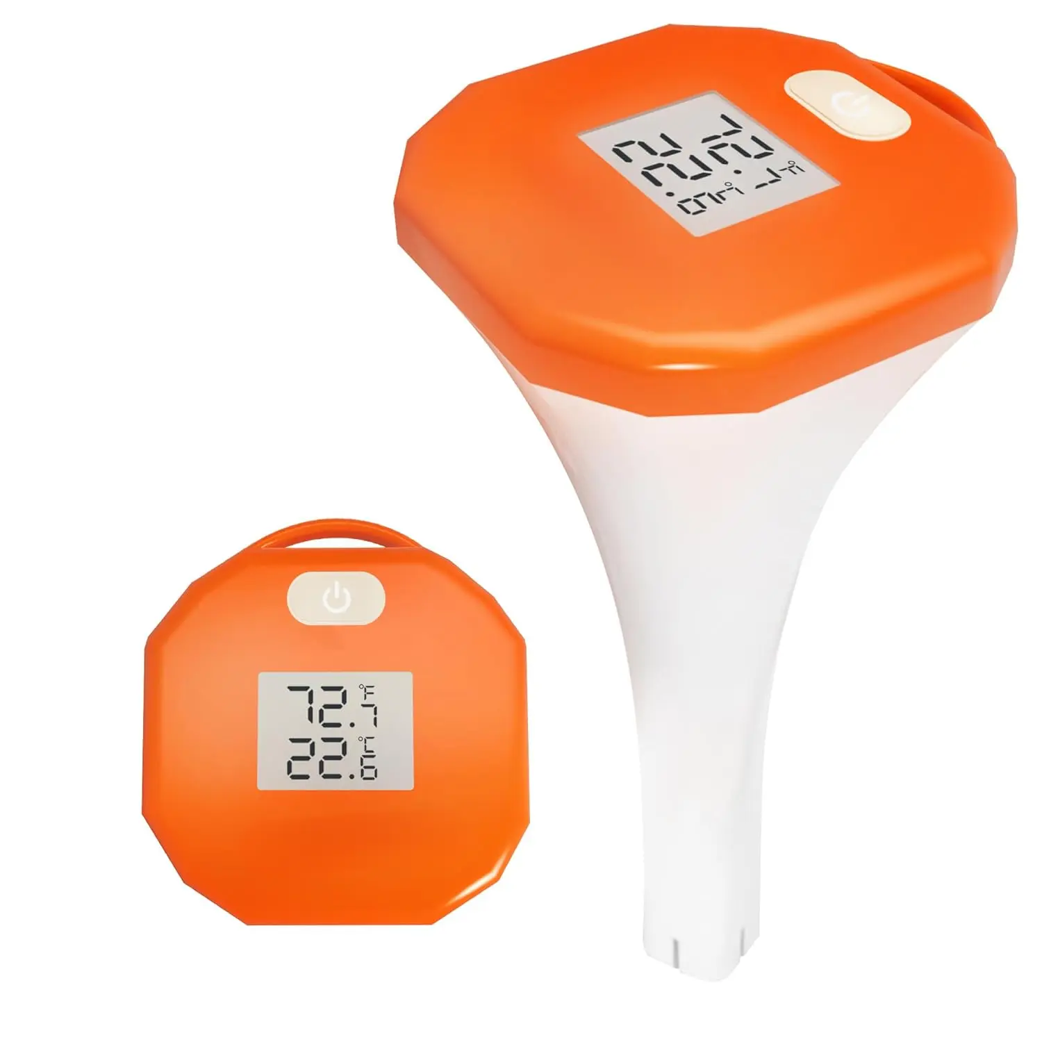 Digital Pool Thermometer with Safety Rope, Floating Water Thermometer with Large LCD Display, Easy-to-Read Big Numbers, IPX8 Waterproof for Swimming Pools, Spas, Hot Tubs & Aquariums
