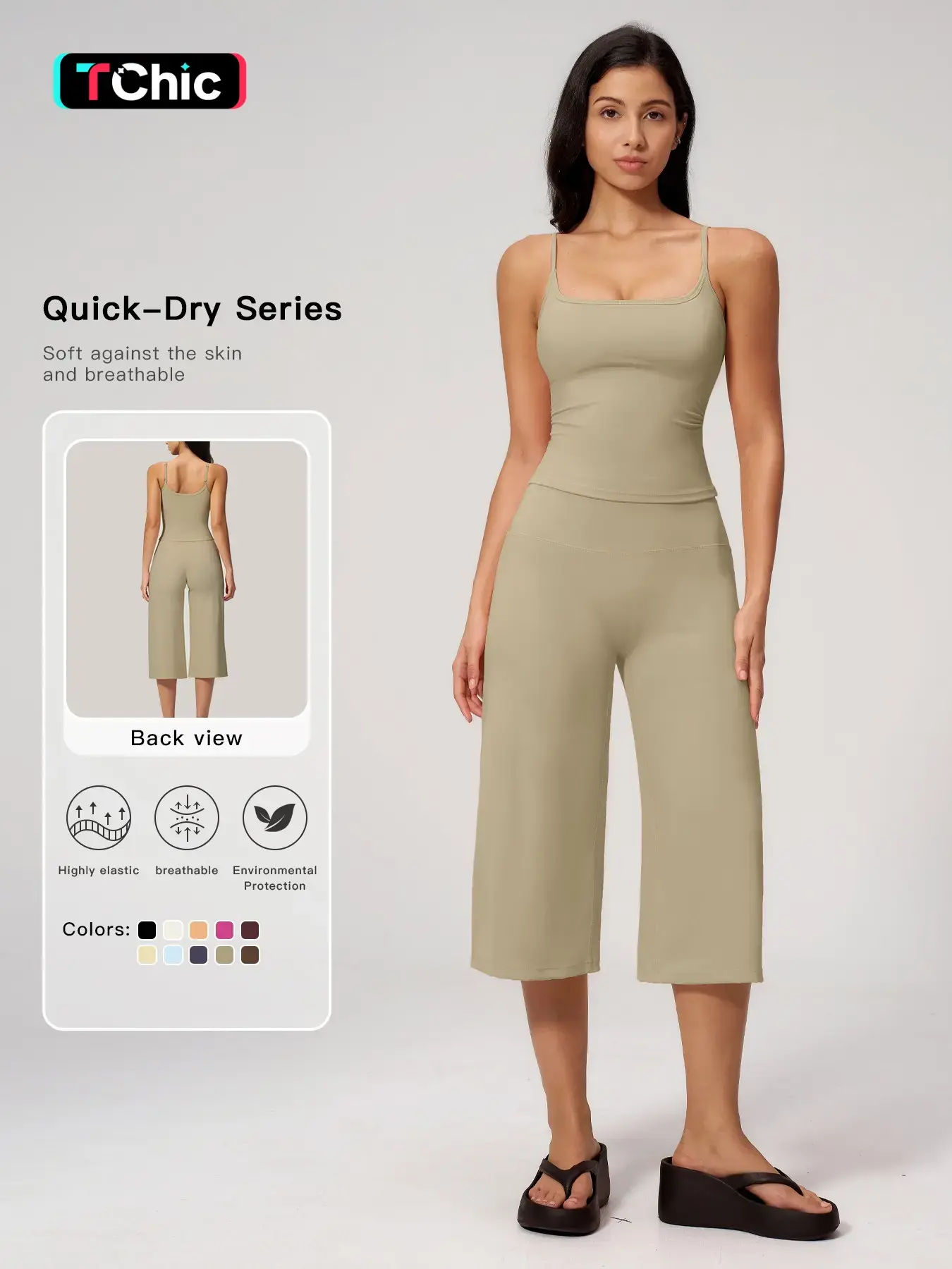 New Yoga Tank Top High Waist Quick-Dry Casual Mid-Length Pants Running Outdoor Athletic Sportswear Yoga Set for Women, Comfortable and Stylish Activewear