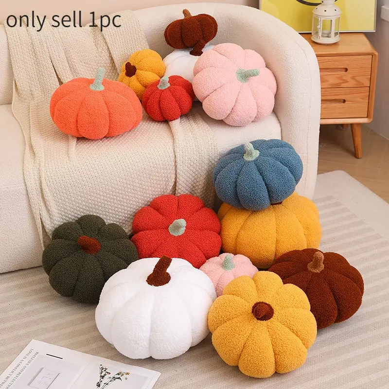 Personalized Plush Pumpkin Pillow in 3 Sizes 20, 28, 35 Cm with Multiple Colors Perfect for Halloween Thanksgiving and Christmas Decor