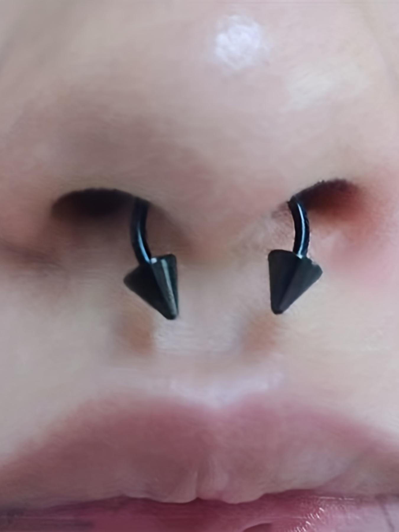 Punk Style C-shaped Nose Ring (2pcs), Stainless Steel Pierced Nose Ring for Women & Men, Fashion Jewelry for Party, Daily Clothing Decor, Trendy All-match & Exquisite Jewelry for Birthday Gift, Nose Piercing Jewelry