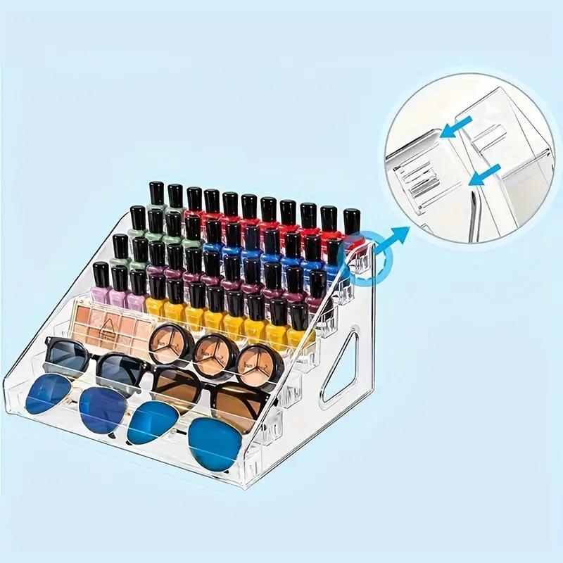 Multi-Layer Transparent Acrylic Perfume Storage Rack, 1 Count Desktop Makeup Organizer, Home Display Stand for Perfume & Cosmetics