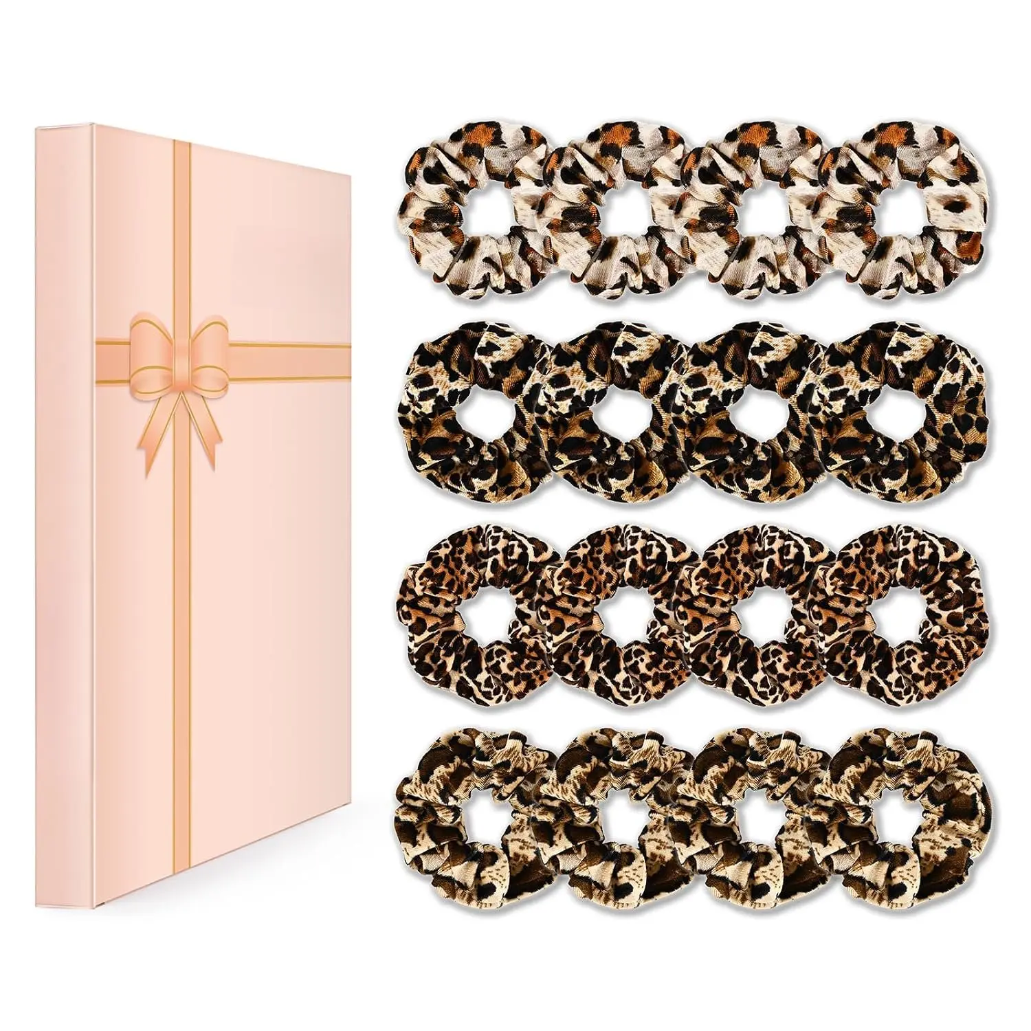 16- Leopard  Scrunchies, No  Hair Ties for women | No Crease Soft Big Scrunchies for Thick & Thin Hair,  Breakage for Daily Wear (Leopard Print-C)