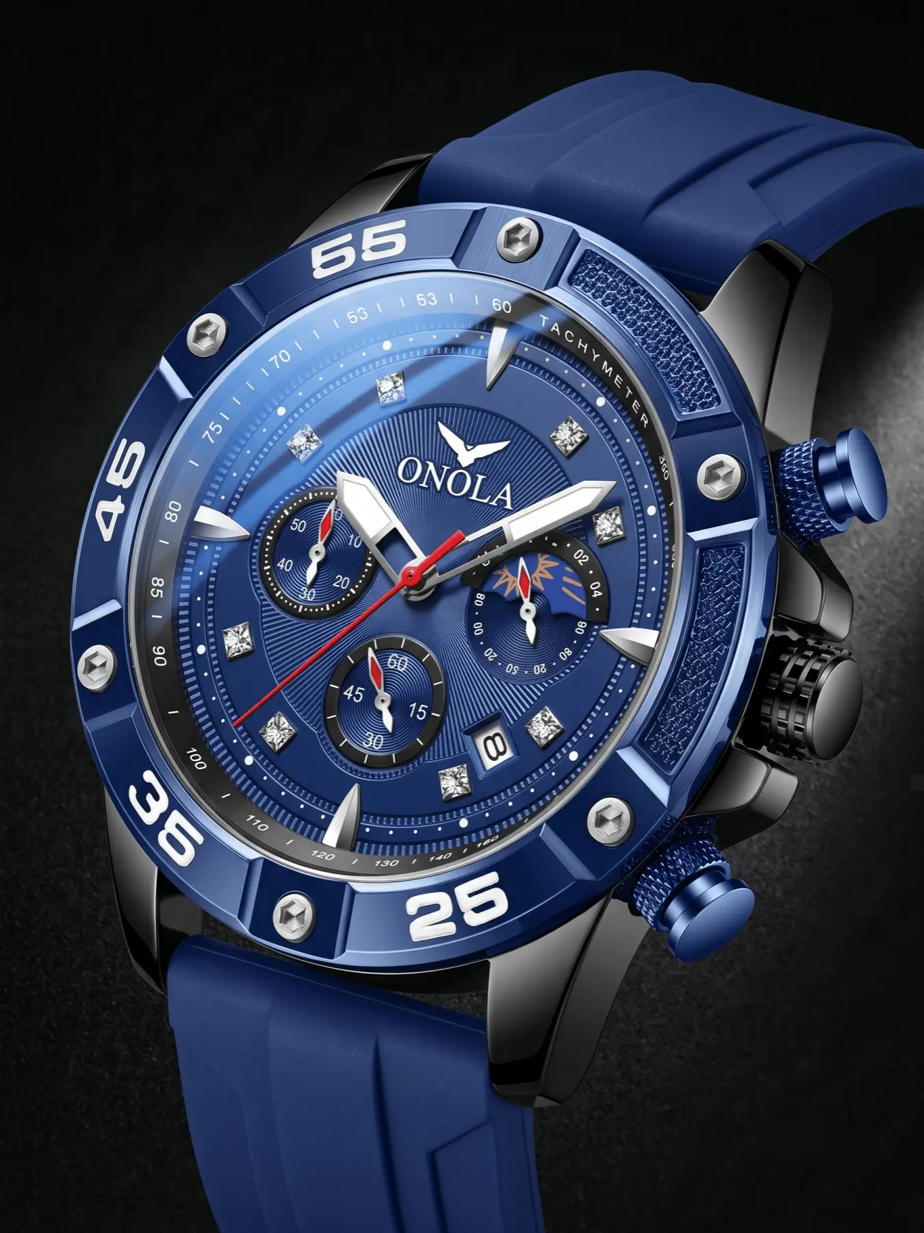 ONOLA Luxury Quartz Watch, Fashion Business Watches Men Quartz Wrist Watch Chronograph Watch Date Lightweight Outdoor Sport Male Wristwatch Daily Fashion Trend Gift Watch For Men