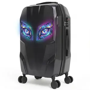 Smart LED Luggage Explorer Style, Bluetooth Programmable Screen, 24" Hard Shell Suitcase with Spinner Wheels, DIY Animation, Unique Travel Gear for Men Women (Power Bank Not Included)