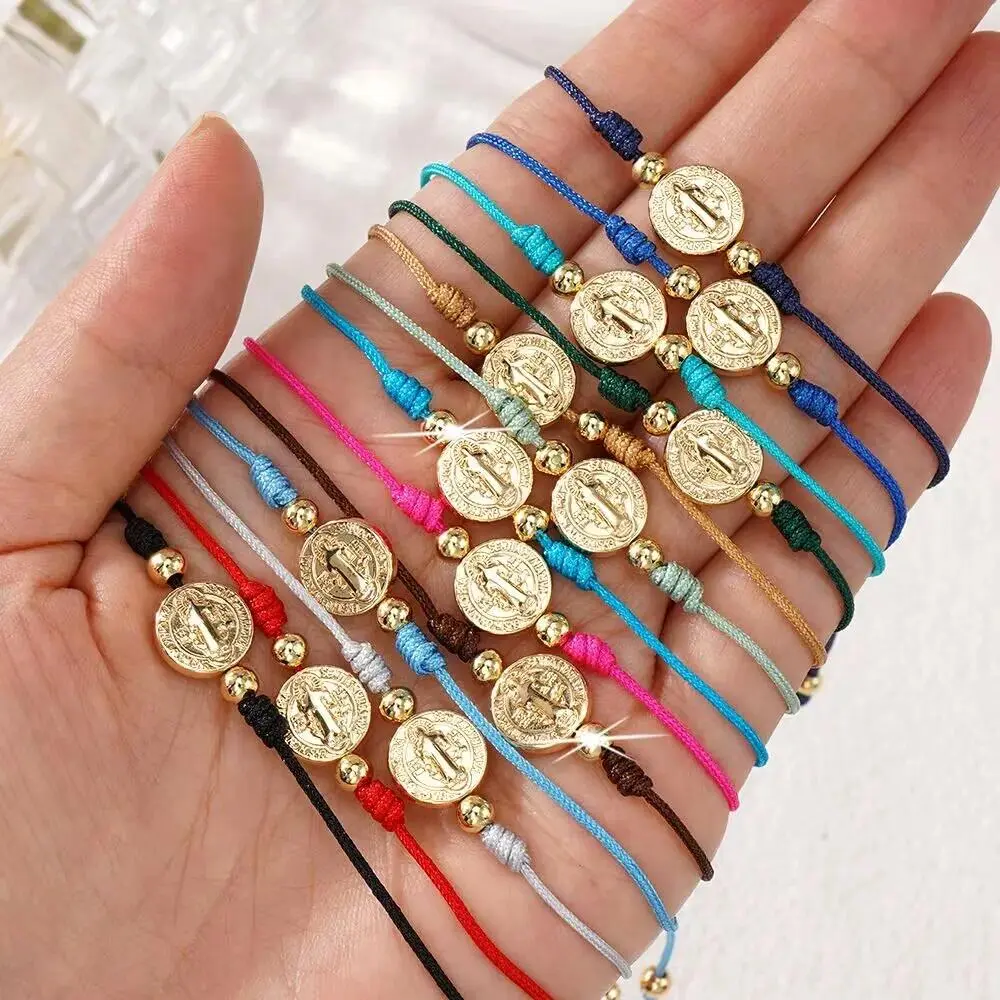 10-Pack Friendship Stacking Cord Bracelets for Teen Girls, Handmade Adjustable Size Waterproof Jewelry with Gold-Plated Bead Charms, Birthday Gift Ideas (Bag Charm Accessory)