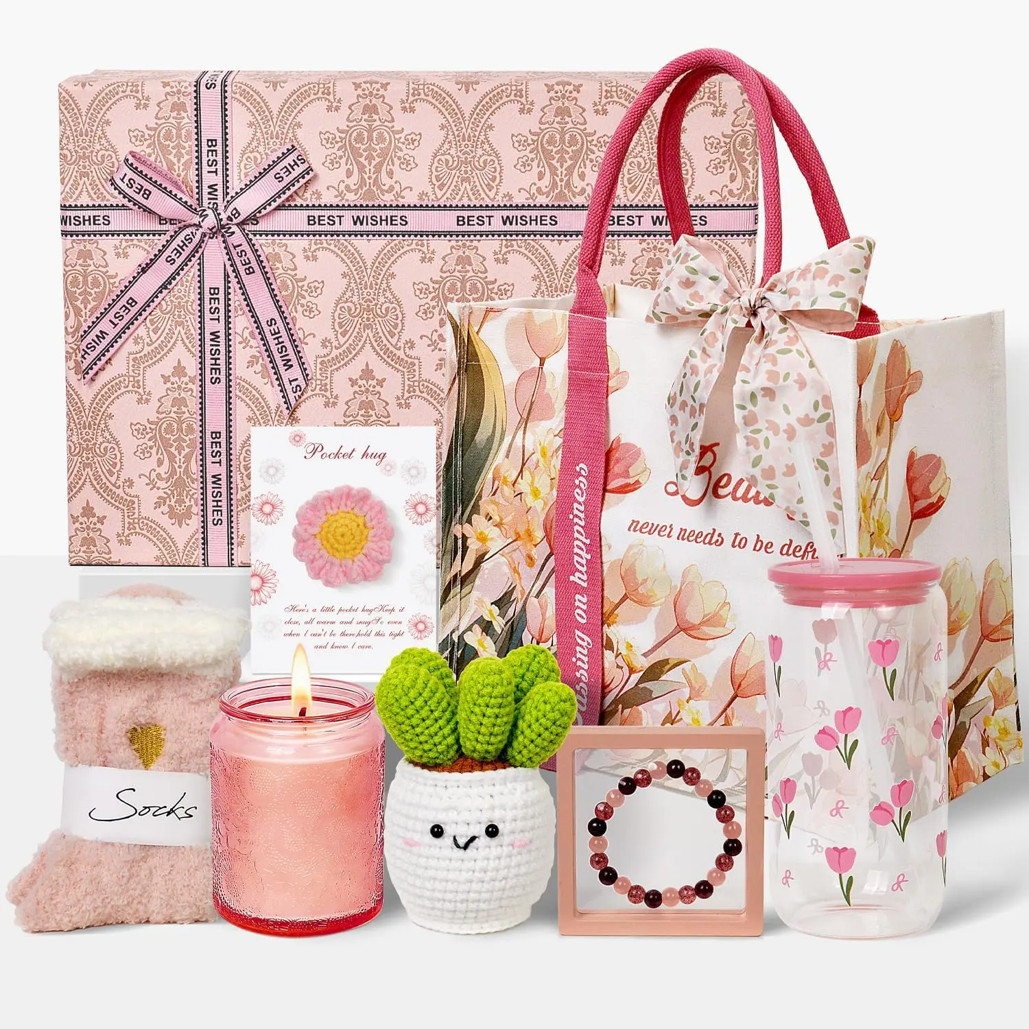 Gift Basket for Women - Self Care Gift Set, Canvas Tote Bag, Perfect for Birthday, Mother's Day, Valentine's Day, Get Well Soon, and Appreciation Gifts