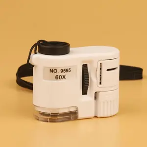 60X Handheld Magnifying Glass - Mini Pocket Loupe with LED Light, Currency Detector for Calligraphy, Coins, Fabrics, Insects, Leaves (Jeweler & Mobile Phone Accessory Compatibility)