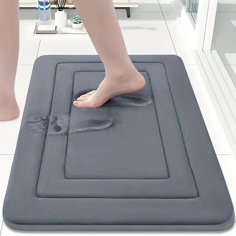 Memory Foam Bath Mat, Absorbent Non-Slip Cushion Rug, Foot Scrubber, Long Strip Mat, Comfortable Standing Pad, PVC Bottom, Living Room Bedroom Kitchen Sink Laundry Office Carpet, Bath Mats For Bathroom Non Slip