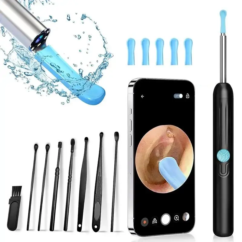 Portable Type-C Rechargeable Ear Cleaner with Camera, Waterproof Earwax Removal Tool, Electronic Otoscope for Ear Cleaning