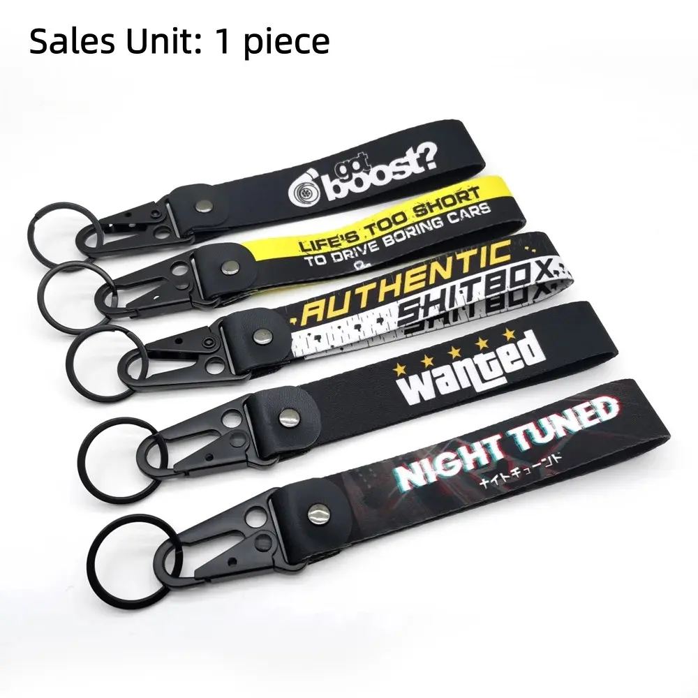 1 Pcs JDM Style Key Ring Lanyard Tags Key Strap Tow Sides Thermoprint Car Motorcycle Keychain Wrist Lanyard Holder Pendant Accessories Key Rings for Car Keys
