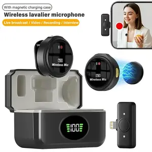 Wireless Lavalier Microphone with Charging Case, Chargeable Noise-Canceling Mic for iPhone, iPad, Android, Laptop, Ideal for Youtube, Vlog, Live Streaming, Interviews, Singing