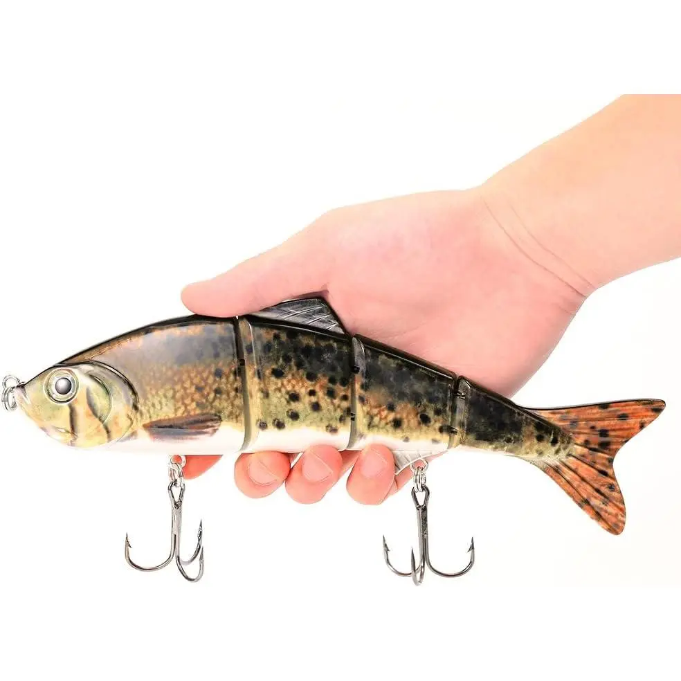 10in Multi Jointed Swimbait Fishing Lures ,4 Segment Big Giant Sinking Fishing Bass Lures,Crankbaits Swimbaits with Treble Hook