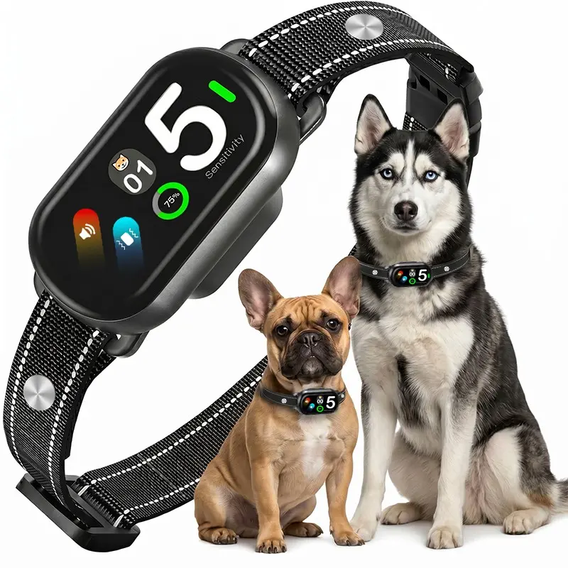 Papani Dog Bark Collar with Beep Vibration, Anti Barking Collar for All Sizes, Humane Training Device with 5 Sensitivity Levels