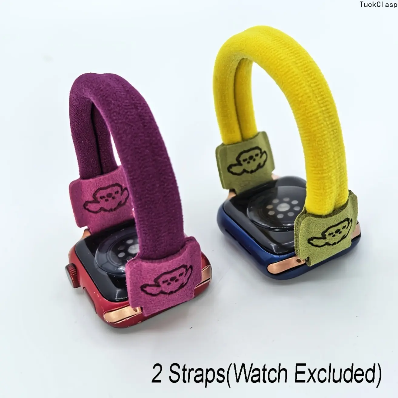 2-Pack Nylon Elastic Smart Watch Band Compatible with Apple Watch 38–49mm, Breathable Sweat-Absorbent Elastic Wristband Compatible with iWatch Ultra 1/2/3, Series 1–11 & SE, Comfortable Durable Unisex Strap for Everyday Wear