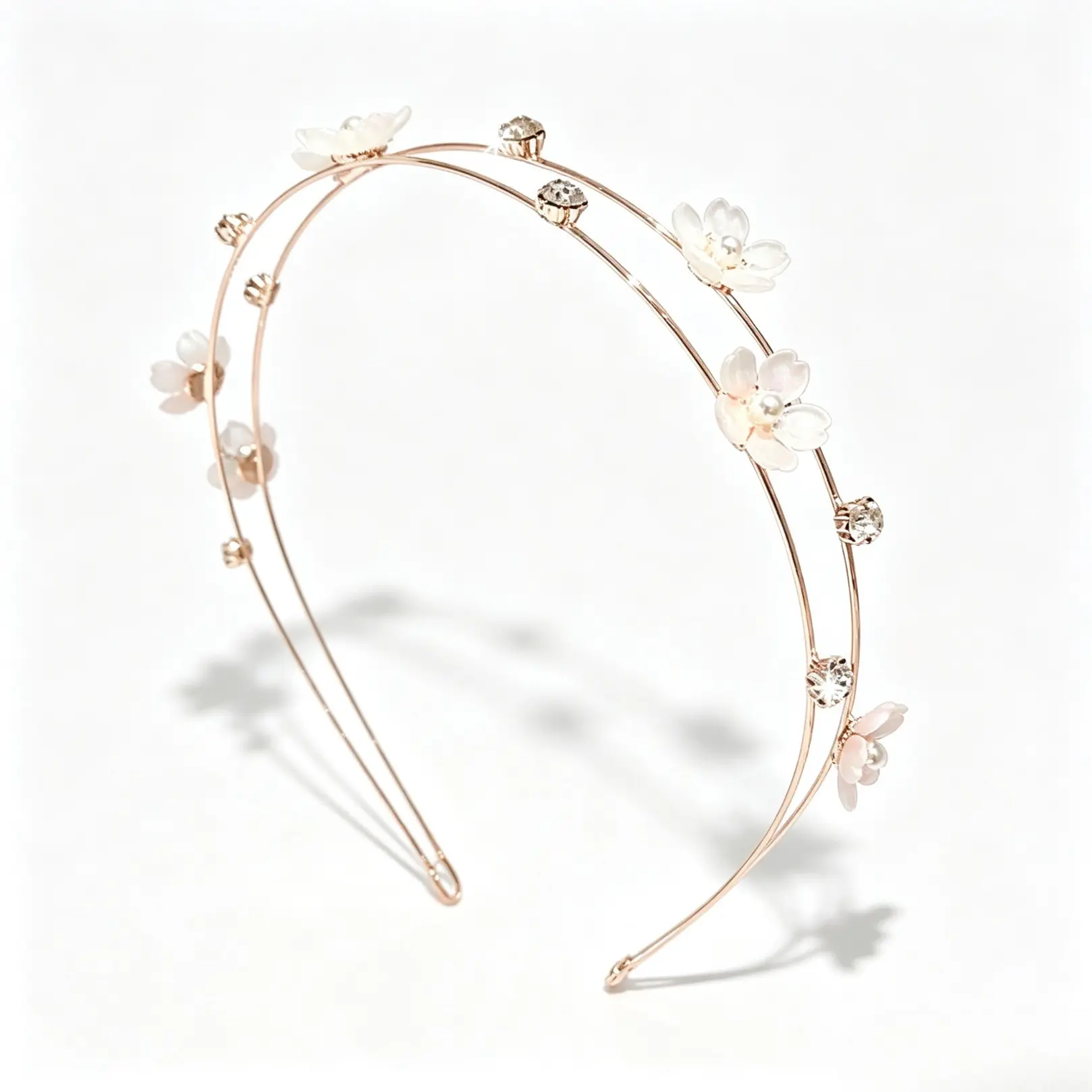 Flower Decor Headband, Elegant Hair Hoop for Wedding Bridal Party Formal Occasions, Fashion Hair Accessories for Women & Girls, Jasmine Princess Crown