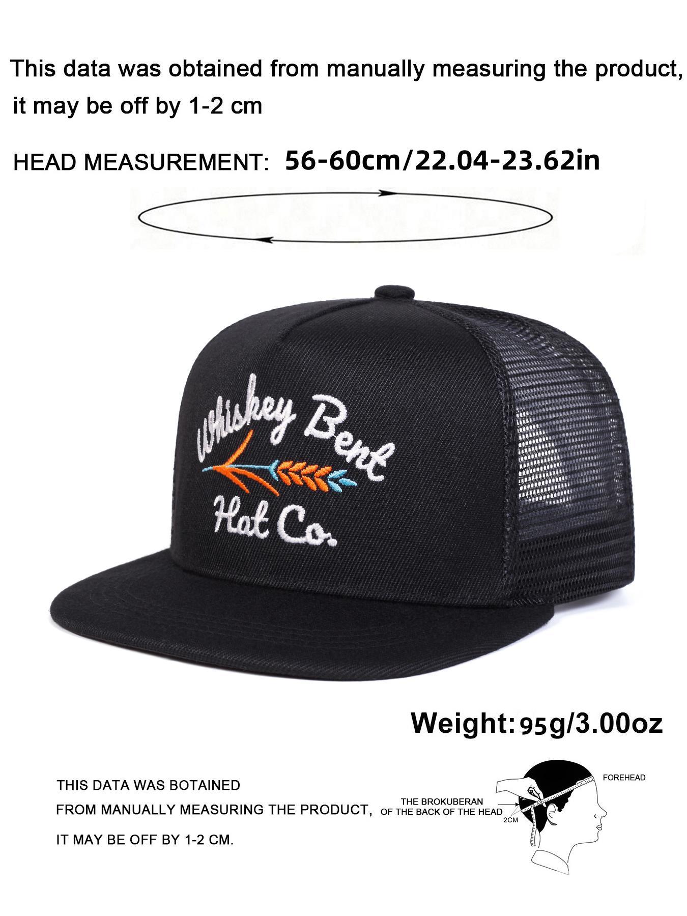 Unisex Whiskey Bent Mesh Baseball Cap, Dad Trucker Hat, Adjustable Sun Protection Hat, Casual Fitted Woven Cap for Spring & Fall Travel Beach Vacation