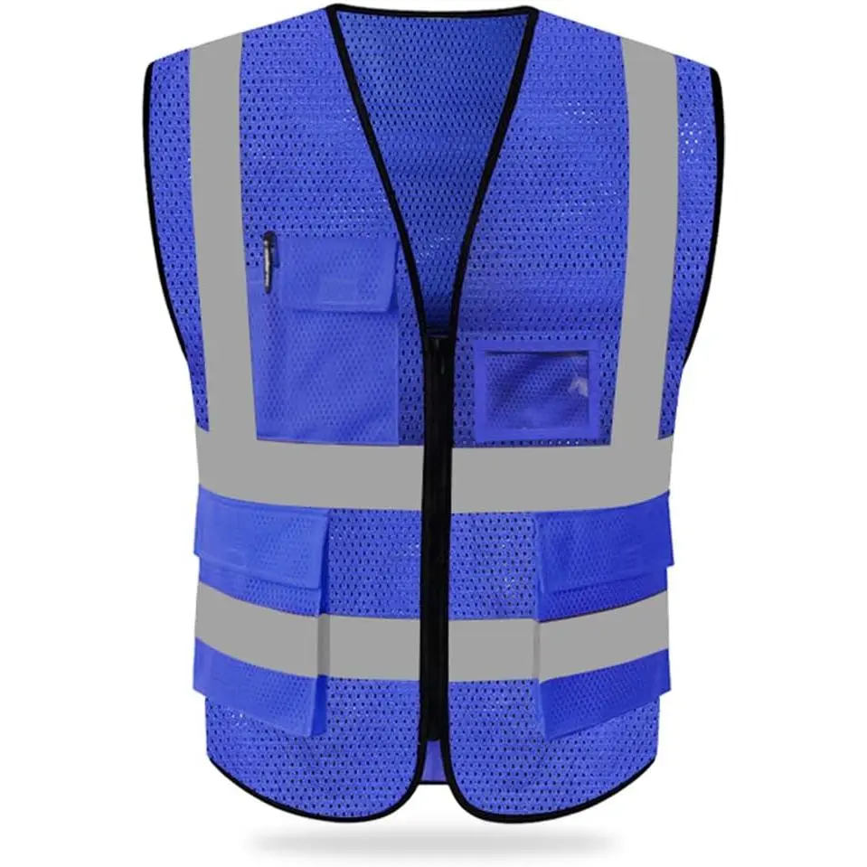 High Visibility Mesh Safety Reflective Vest with Pockets, Zipper, ANSI/ISEA Standard Compliance for Sports & Outdoor Protective Gear, Ansi Standard