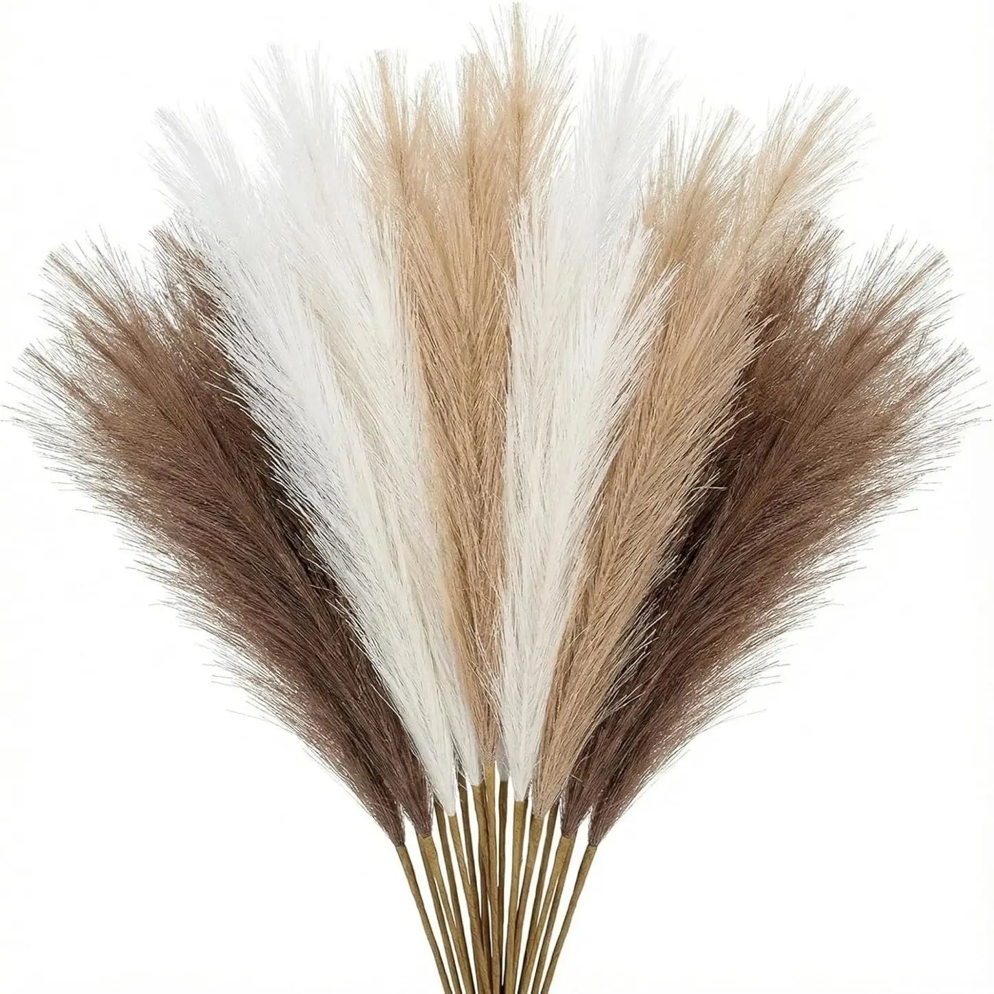 27 Pcs Pampas Grass Decor 22 Inch, Faux Pampas Grass, Ultra Fluffy No Shedding, Boho Home Bedroom Wedding Vase Filler, Artificial Indoor Flower Decorations