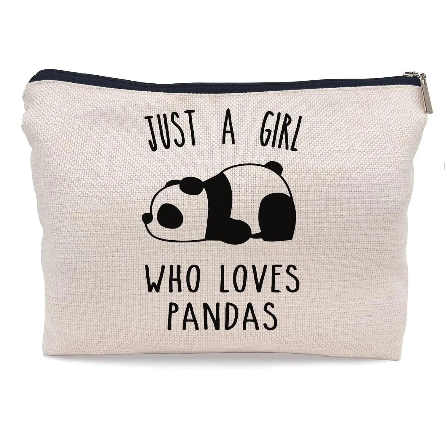Who Loves Pandas Cute Panda  Makeup Bag Make up  Bag Small Zipper Pouch,Birthday Gifts for Panda Lovers Women Sister Daughter