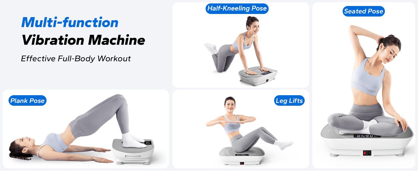 Vibration Plate Exercise Machine with Bluetooth Silicone Pedal LED Display & Remote Control for Full Body  Home Gym Equipment
