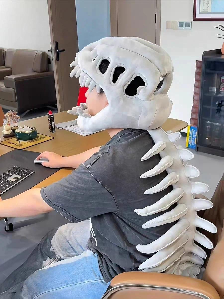 Hot Dinosaur Skeleton Cos Props Children Adult Cute Wearable Mask Halloween Party Carnival Cosplay Costumes Funny Headwear