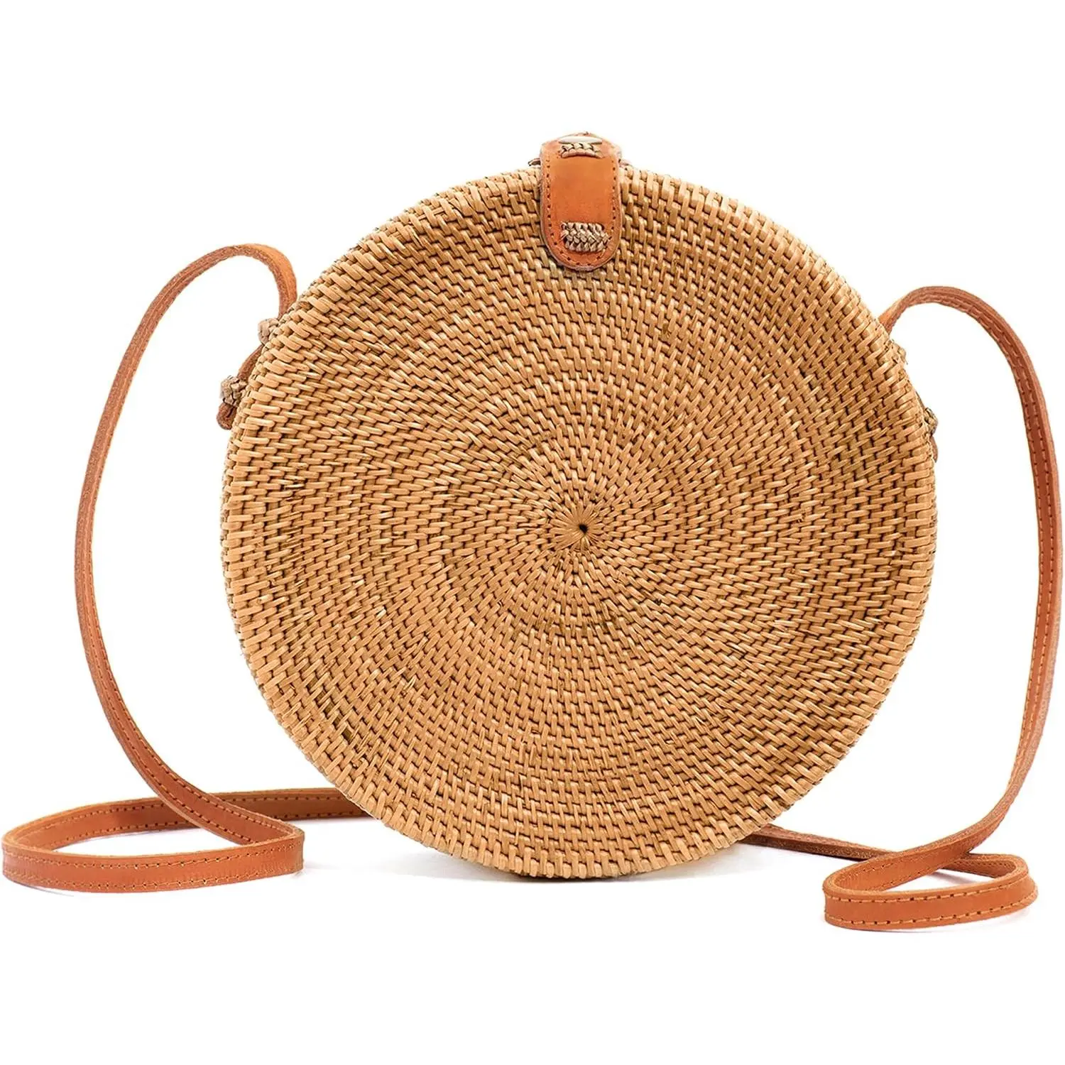 Women's Modern Rattan Crossbody Bag - Straw Wicker Purse