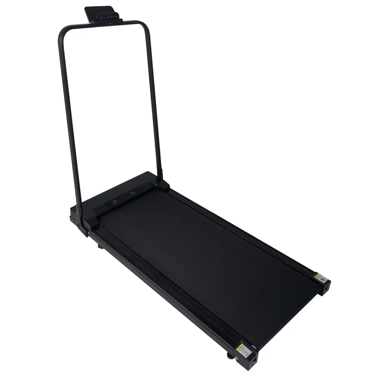 40.16x19.29x37.40 Inch Foldable Under Desk Treadmill with Handrails, 2-Level Adjustable Incline Silent Motor, Display Tracks Time Distance Speed Calories, Rolling Portable Walking Pad for Home Office Indoor Workout