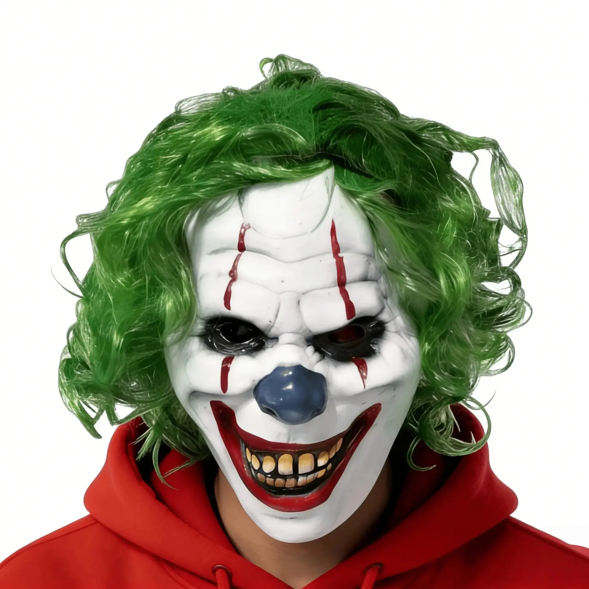 Pennywise Full Latex Clown Mask, Scary Spooky Horror Dress Up Prop for Halloween Party