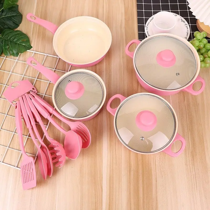 13-Piece Non-Stick Induction Cookware Set, Complete Kitchen Combo with Wok, Skillet, Soup Pot, Lids, Multi-Use Pots and Pans for Daily Cooking, Cooking Pot Sets