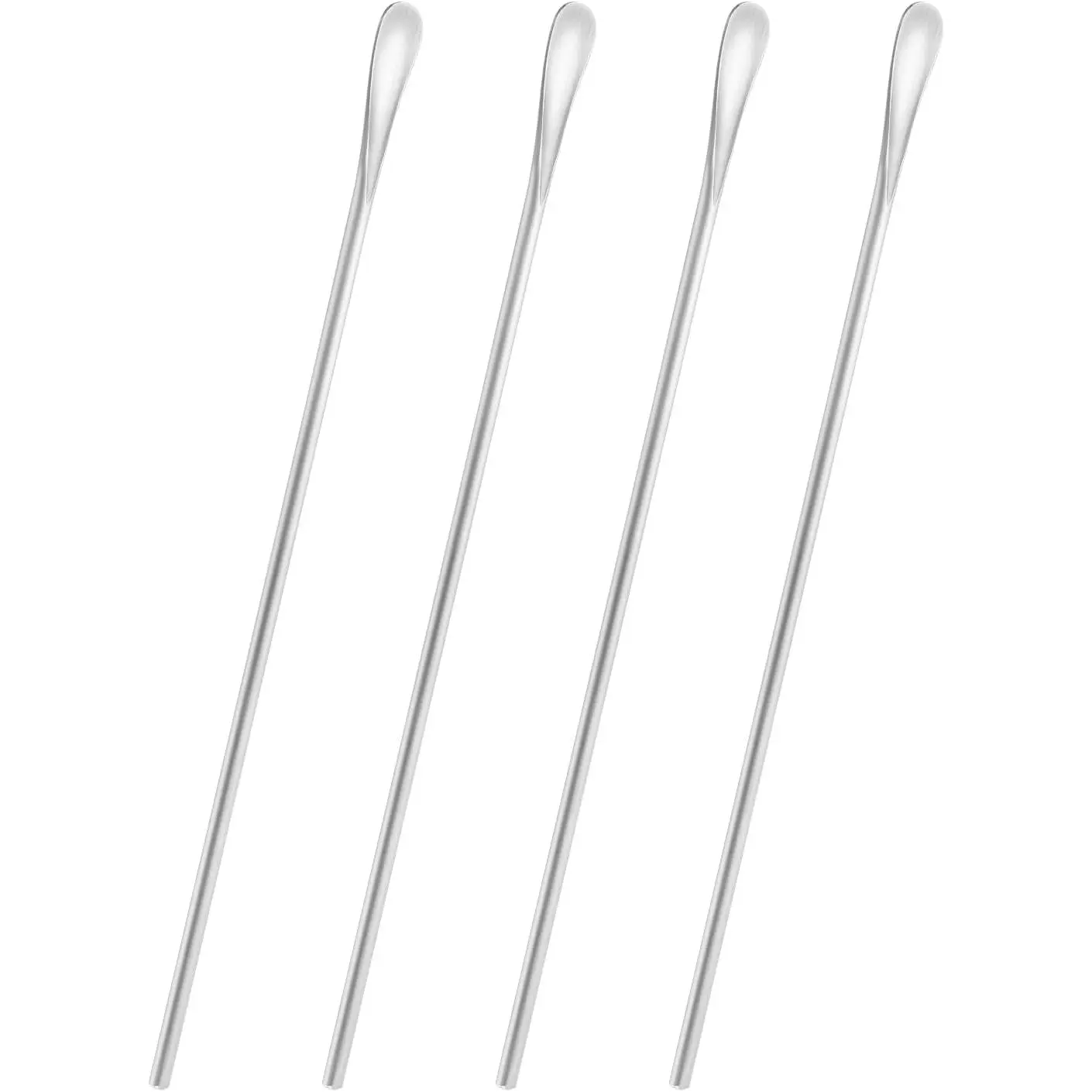10 inch/258mm Reusable Stainless Steel Long Coffee Spoon Stirring Stick, Drink Mixer Stirrer for Coffee, Cocktail, Iced Tea and Bar Use