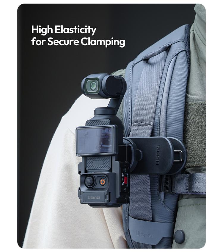 ULANZI CK02 Cka Quick Release Camera Backpack Mount Clip,CK01 Magnetic Mount Stand for DJI Osmo Pocket 4/3 Accessories, with Standard 1/4" Thread for Action Cameras Pocket 3 Expansion Adapter
