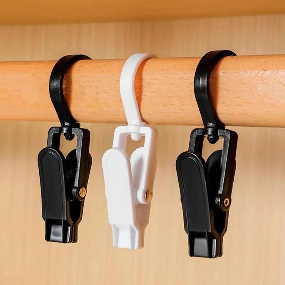 10-Pack Lightweight Solid Hanging Clips, 360-Degree Rotatable Bag Accessories for Closet and Wardrobe Organization, Plastic
