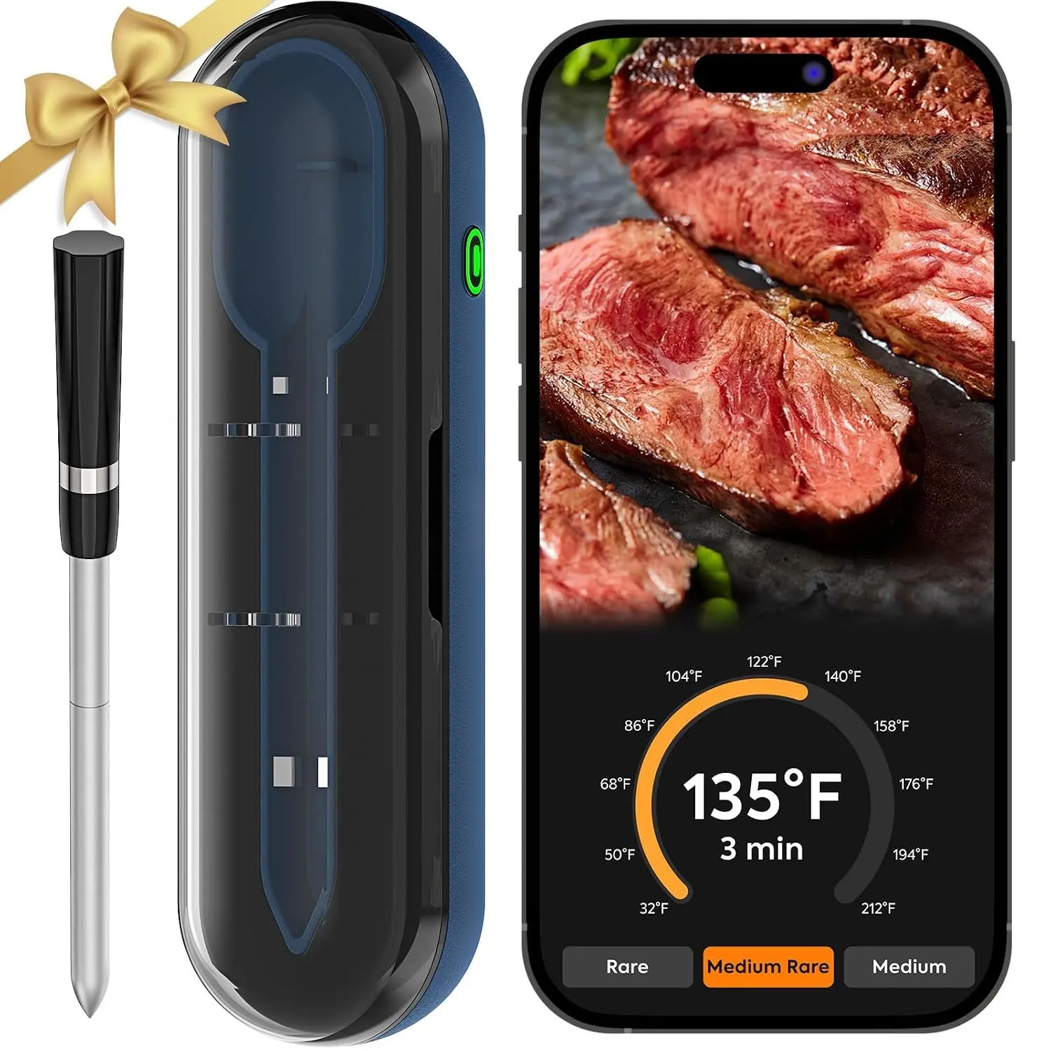 Meat Thermometer for Grilling and , CP10  Gen 500FT Meat Probe Thermometers,  Sensor,  ,   Thermometer Probe for BBQ, Oven, Grill, , Sous Vide